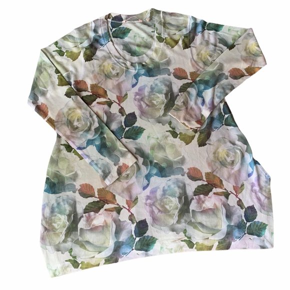 Soft Surroundings Floral Watercolor Rose Top - Picture 1 of 10